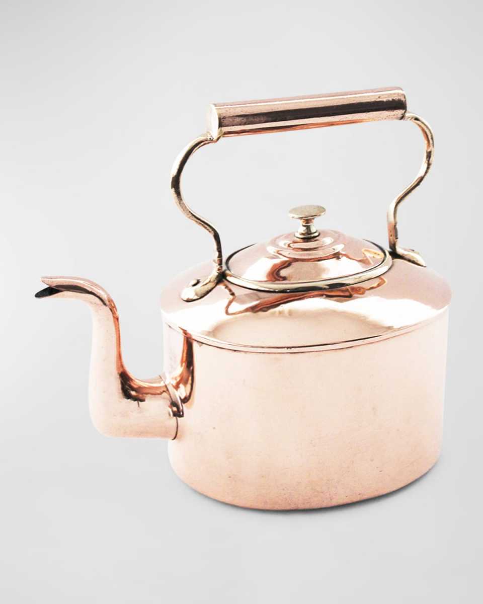 Antique English Large Oval Tea Kettle, C. 1850